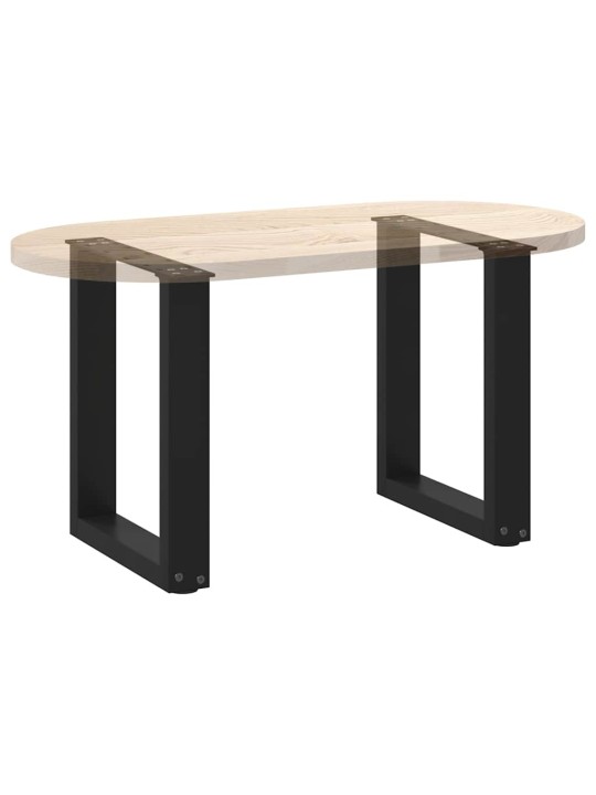 Sohvapöydän jalat u-muotoiset 2 kpl musta 38x(42-43) cm teräs