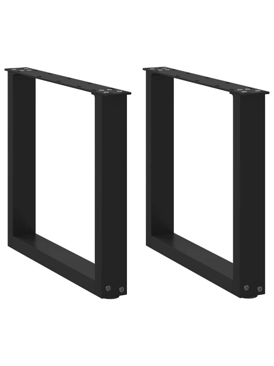 Sohvapöydän jalat u-muotoiset 2 kpl musta 50x(42-43) cm teräs