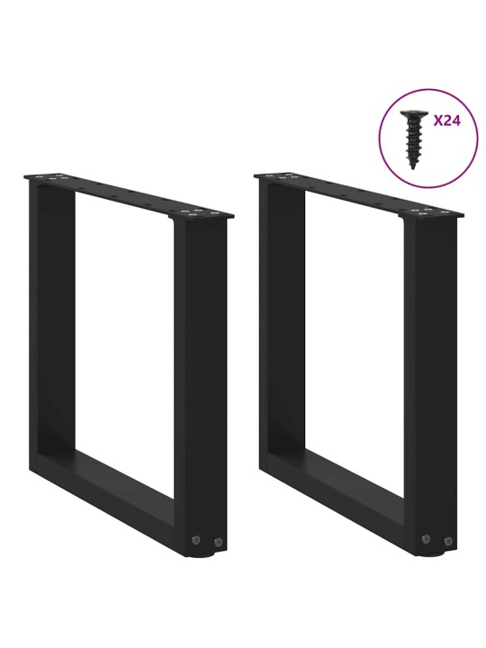 Sohvapöydän jalat u-muotoiset 2 kpl musta 50x(42-43) cm teräs