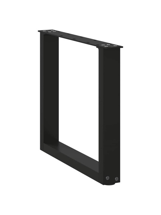 Sohvapöydän jalat u-muotoiset 2 kpl musta 50x(42-43) cm teräs