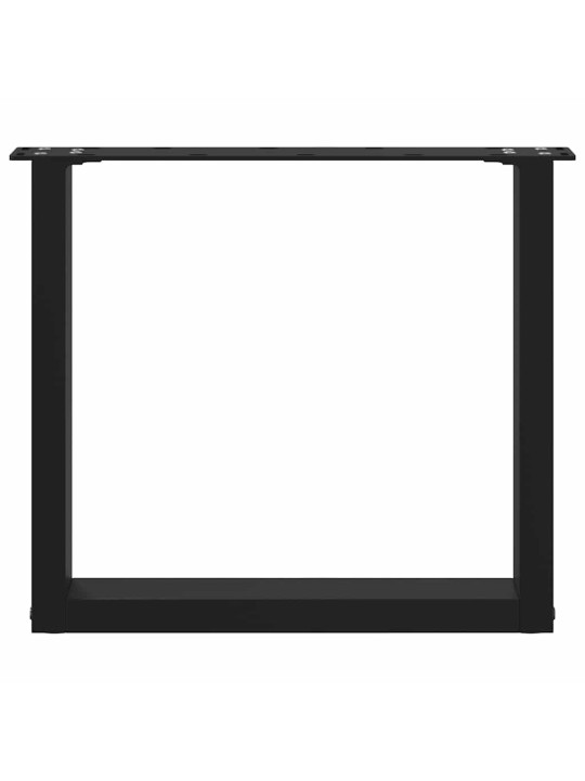 Sohvapöydän jalat u-muotoiset 2 kpl musta 50x(42-43) cm teräs