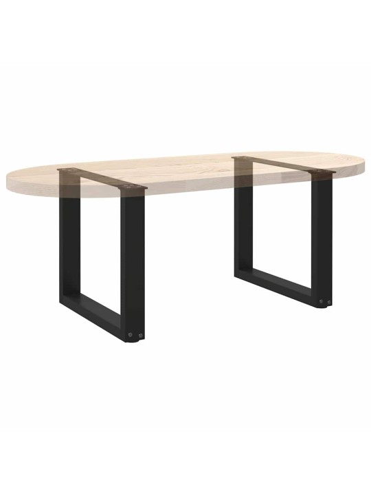 Sohvapöydän jalat u-muotoiset 2 kpl musta 50x(42-43) cm teräs
