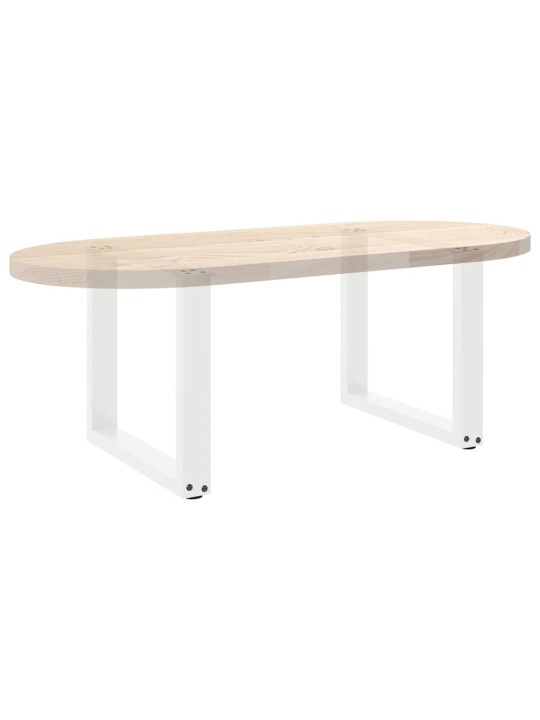 Sohvapöydän jalat u-muotoiset 2 kpl valkoinen 50x(42-43) cm teräs