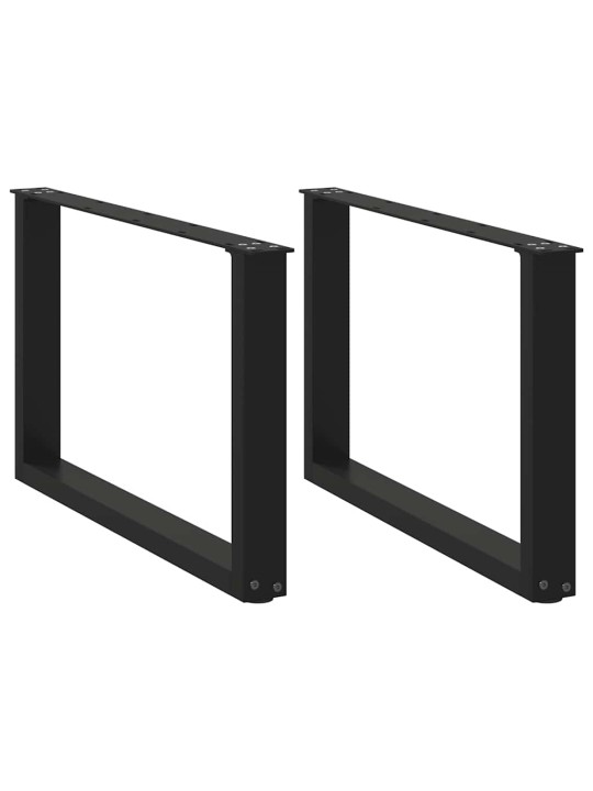 Sohvapöydän jalat u-muotoiset 2 kpl musta 60x(42-43) cm teräs