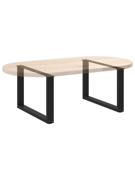 Sohvapöydän jalat u-muotoiset 2 kpl musta 60x(42-43) cm teräs