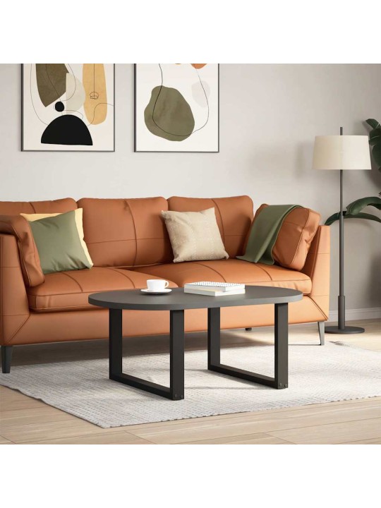 Sohvapöydän jalat u-muotoiset 2 kpl musta 70x(42-43) cm teräs