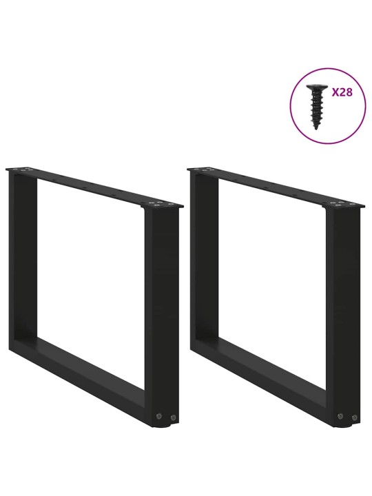 Sohvapöydän jalat u-muotoiset 2 kpl musta 70x(42-43) cm teräs