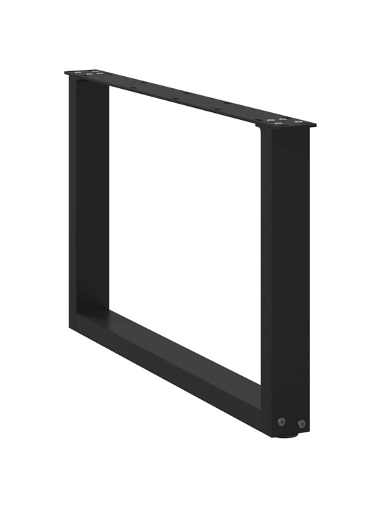 Sohvapöydän jalat u-muotoiset 2 kpl musta 70x(42-43) cm teräs