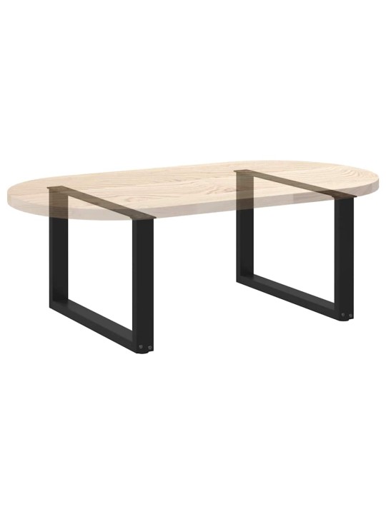 Sohvapöydän jalat u-muotoiset 2 kpl musta 70x(42-43) cm teräs