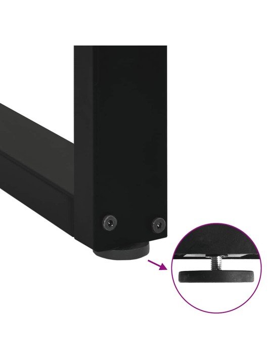 Sohvapöydän jalat u-muotoiset 2 kpl musta 70x(42-43) cm teräs
