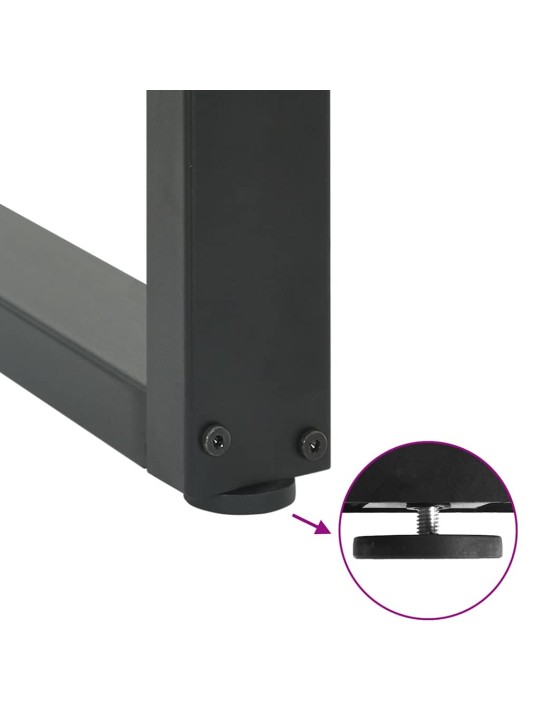 Sohvapöydän jalat u-muotoiset 2 kpl antrasiitti 70x(42-43) cm teräs