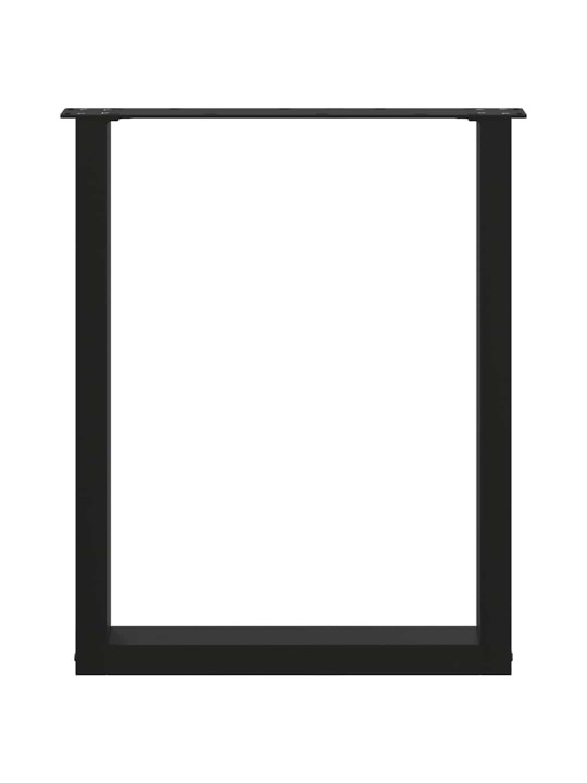 Ruokapöydän jalat u-muotoiset 2 kpl musta 60x(72-73) cm teräs