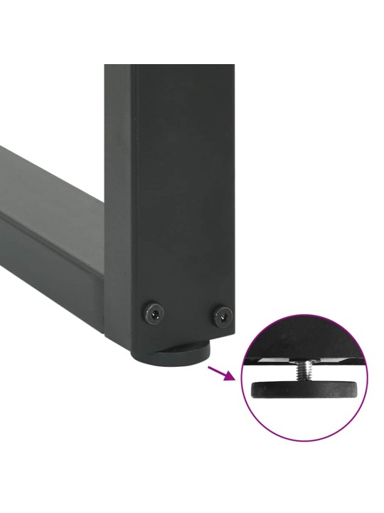 Ruokapöydän jalat u-muotoiset 2 kpl antrasiitti 60x(72-73) cm teräs