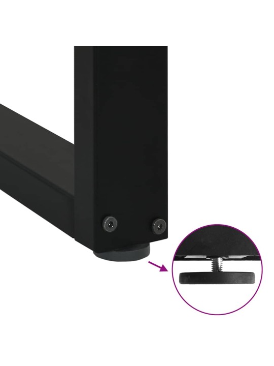 Ruokapöydän jalat u-muotoiset 2 kpl musta 70x(72-73) cm teräs