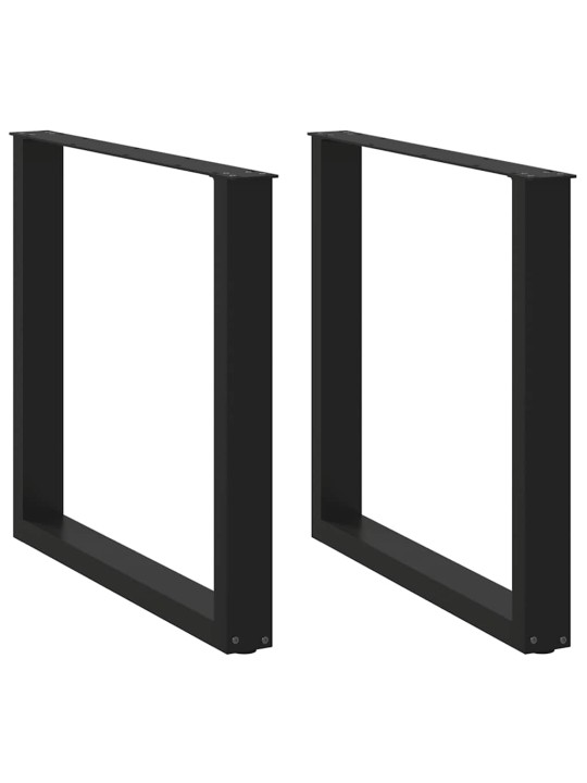 Ruokapöydän jalat u-muotoiset 2 kpl musta 80x(72-73) cm teräs
