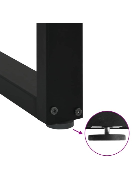 Ruokapöydän jalat u-muotoiset 2 kpl musta 80x(72-73) cm teräs