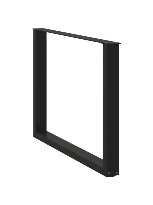 Ruokapöydän jalat u-muotoiset 2 kpl musta 100x(72-73) cm teräs