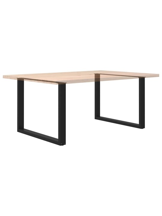 Ruokapöydän jalat u-muotoiset 2 kpl musta 100x(72-73) cm teräs
