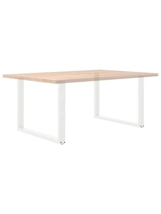 Ruokapöydän jalat u-muotoiset 2 kpl valkoinen 100x(72-73) cm teräs