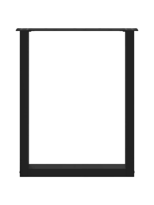 Ruokapöydän jalat u-muotoiset 3 kpl musta 70x(72-73) cm teräs
