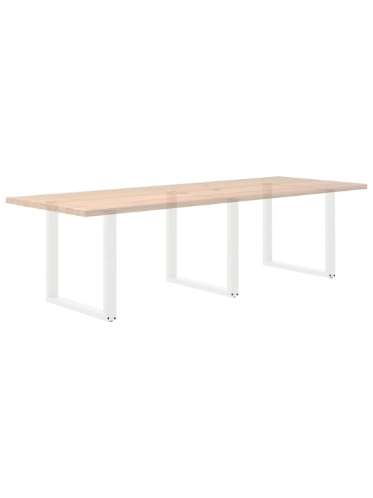 Ruokapöydän jalat u-muotoiset 3 kpl valkoinen 80x(72-73) cm teräs