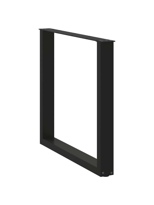 Ruokapöydän jalat u-muotoiset 3 kpl musta 90x(72-73) cm teräs