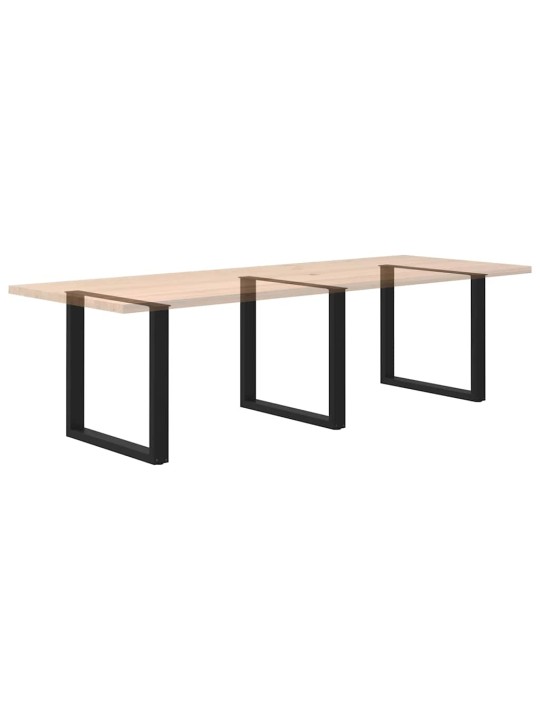 Ruokapöydän jalat u-muotoiset 3 kpl musta 90x(72-73) cm teräs