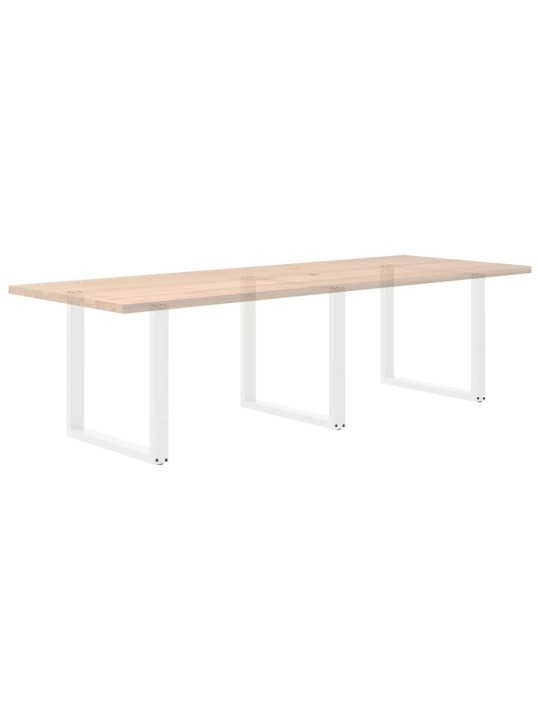 Ruokapöydän jalat u-muotoiset 3 kpl valkoinen 90x(72-73) cm teräs