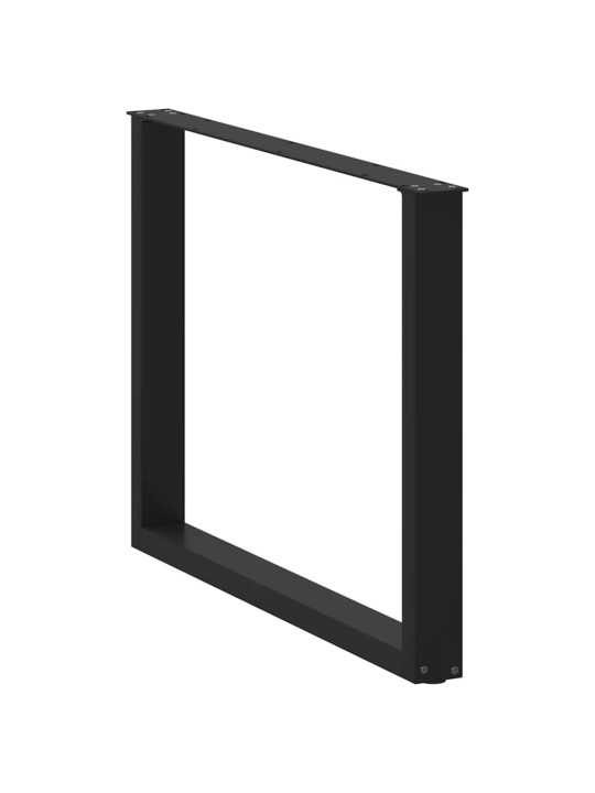 Ruokapöydän jalat u-muotoiset 2 kpl musta 100x(72-73) cm teräs