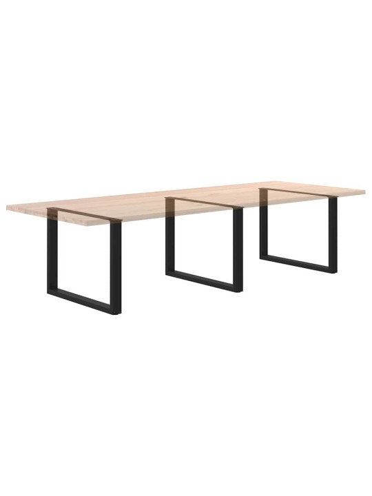 Ruokapöydän jalat u-muotoiset 2 kpl musta 100x(72-73) cm teräs