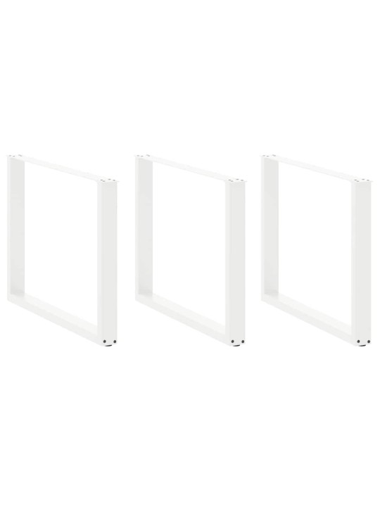 Ruokapöydän jalat u-muotoiset 2 kpl valkoinen 100x(72-73) cm teräs