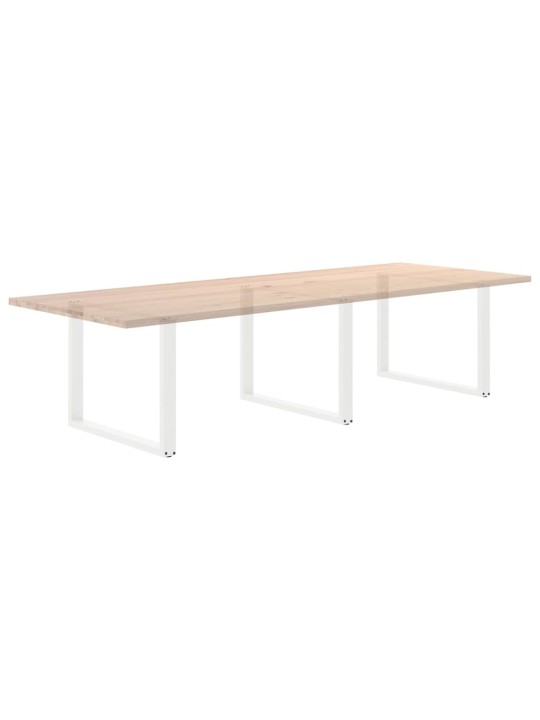 Ruokapöydän jalat u-muotoiset 2 kpl valkoinen 100x(72-73) cm teräs