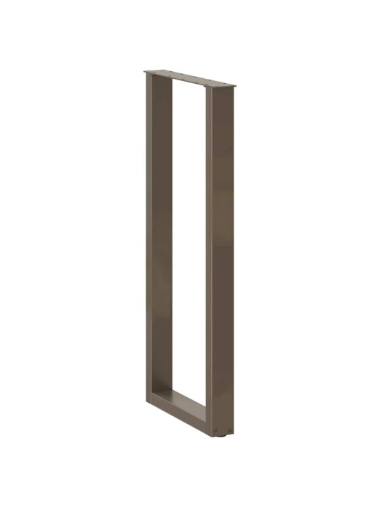 Baaripöydän jalat u-muotoiset 2 kpl luonnonvärinen teräs 50x(110-111) cm teräs