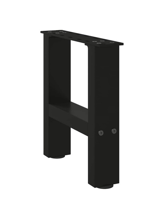Sohvapöydän jalat mustat 2 kpl 30x(30-31) cm teräs
