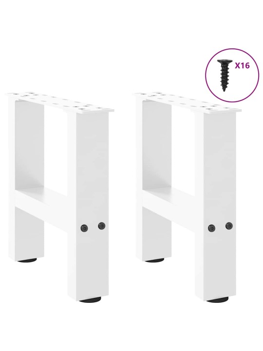 Sohvapöydän jalat valkoiset 2 kpl 30x(30-31) cm teräs