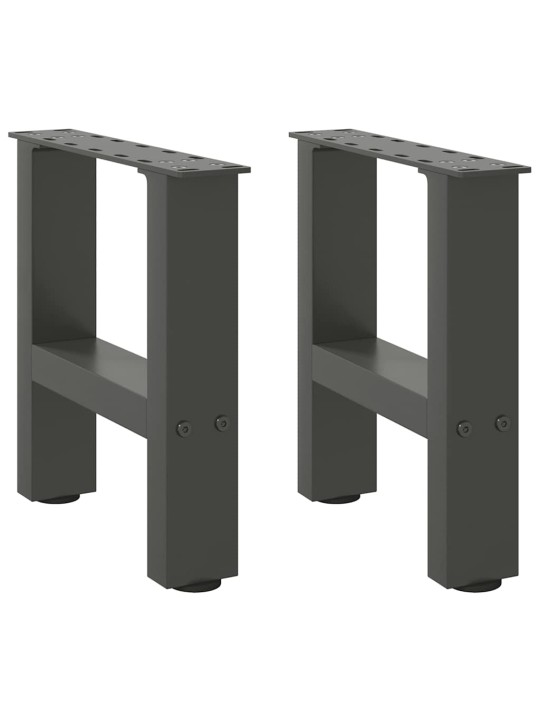 Sohvapöydän jalat antrasiitti 2 kpl 30x(30-31) cm teräs