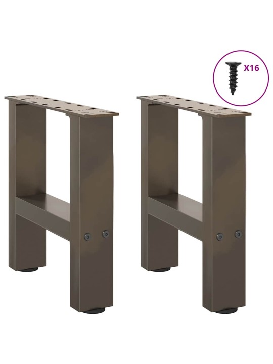 Sohvapöydän jalat luonnonvärinen teräs 2 kpl 30x(30-31) cm teräs