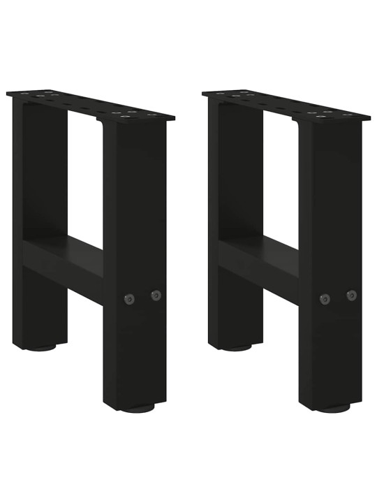 Sohvapöydän jalat mustat 2 kpl 40x(30-31) cm teräs
