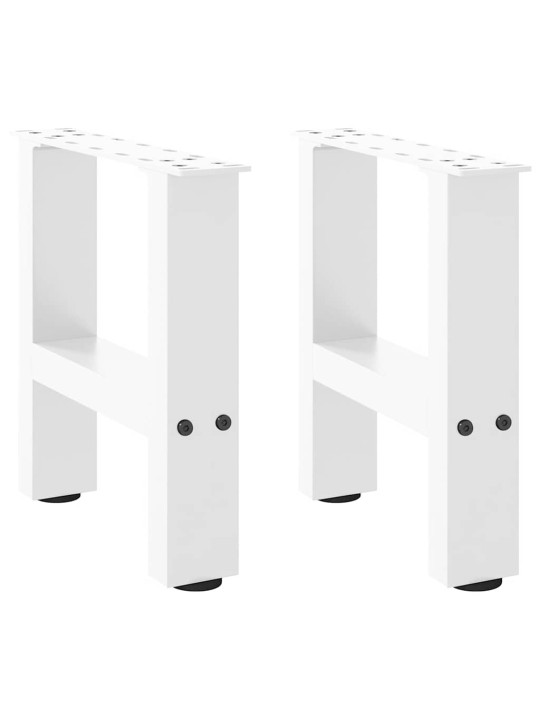 Sohvapöydän jalat valkoiset 2 kpl 40x(30-31) cm teräs