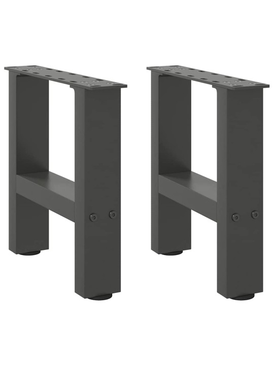 Sohvapöydän jalat antrasiitti 2 kpl 40x(30-31) cm teräs