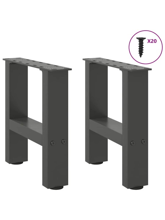 Sohvapöydän jalat antrasiitti 2 kpl 40x(30-31) cm teräs