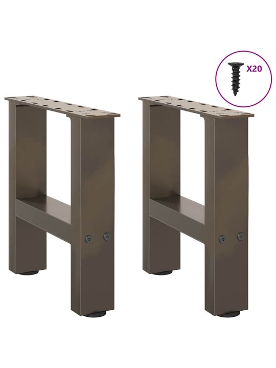 Sohvapöydän jalat, luonnonvärinen teräs, 2 kpl, 40 x (30-31) cm, teräs