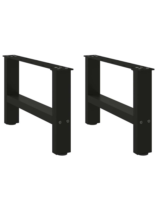 Sohvapöydän jalat mustat 2 kpl 50x(30-31) cm teräs