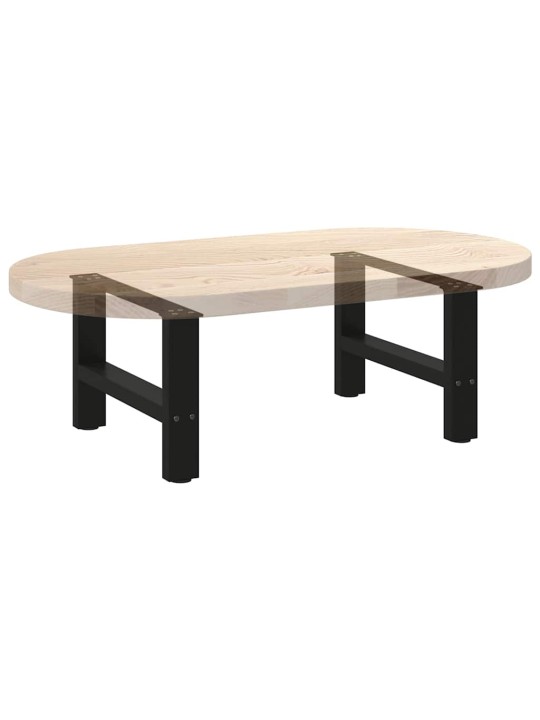 Sohvapöydän jalat mustat 2 kpl 50x(30-31) cm teräs