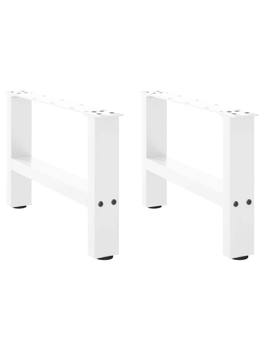 Sohvapöydän jalat valkoiset 2 kpl 50x(30-31) cm teräs