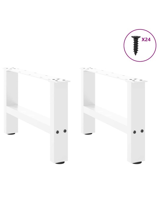 Sohvapöydän jalat valkoiset 2 kpl 50x(30-31) cm teräs