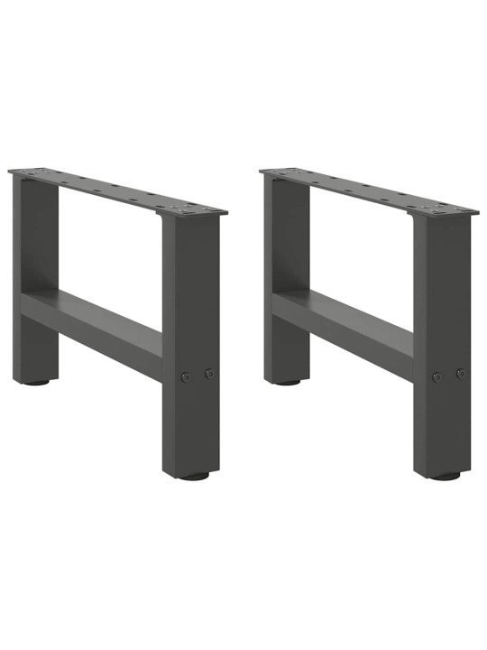 Sohvapöydän jalat antrasiitti 2 kpl 50x(30-31) cm teräs
