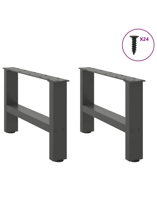 Sohvapöydän jalat antrasiitti 2 kpl 50x(30-31) cm teräs