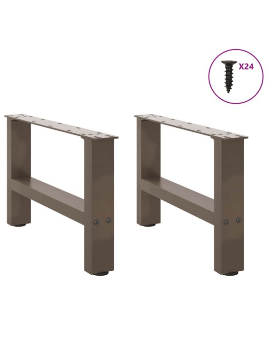 Sohvapöydän jalat, luonnonvärinen teräs, 2 kpl, 50 x (30-31) cm, teräs