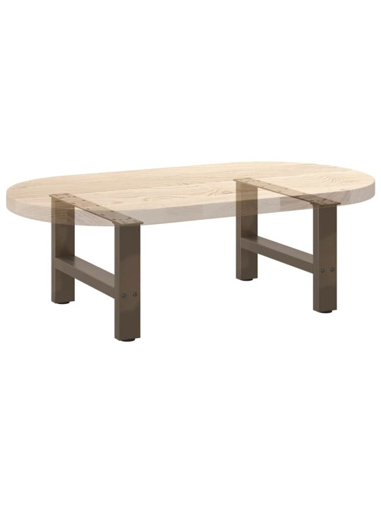 Sohvapöydän jalat, luonnonvärinen teräs, 2 kpl, 50 x (30-31) cm, teräs